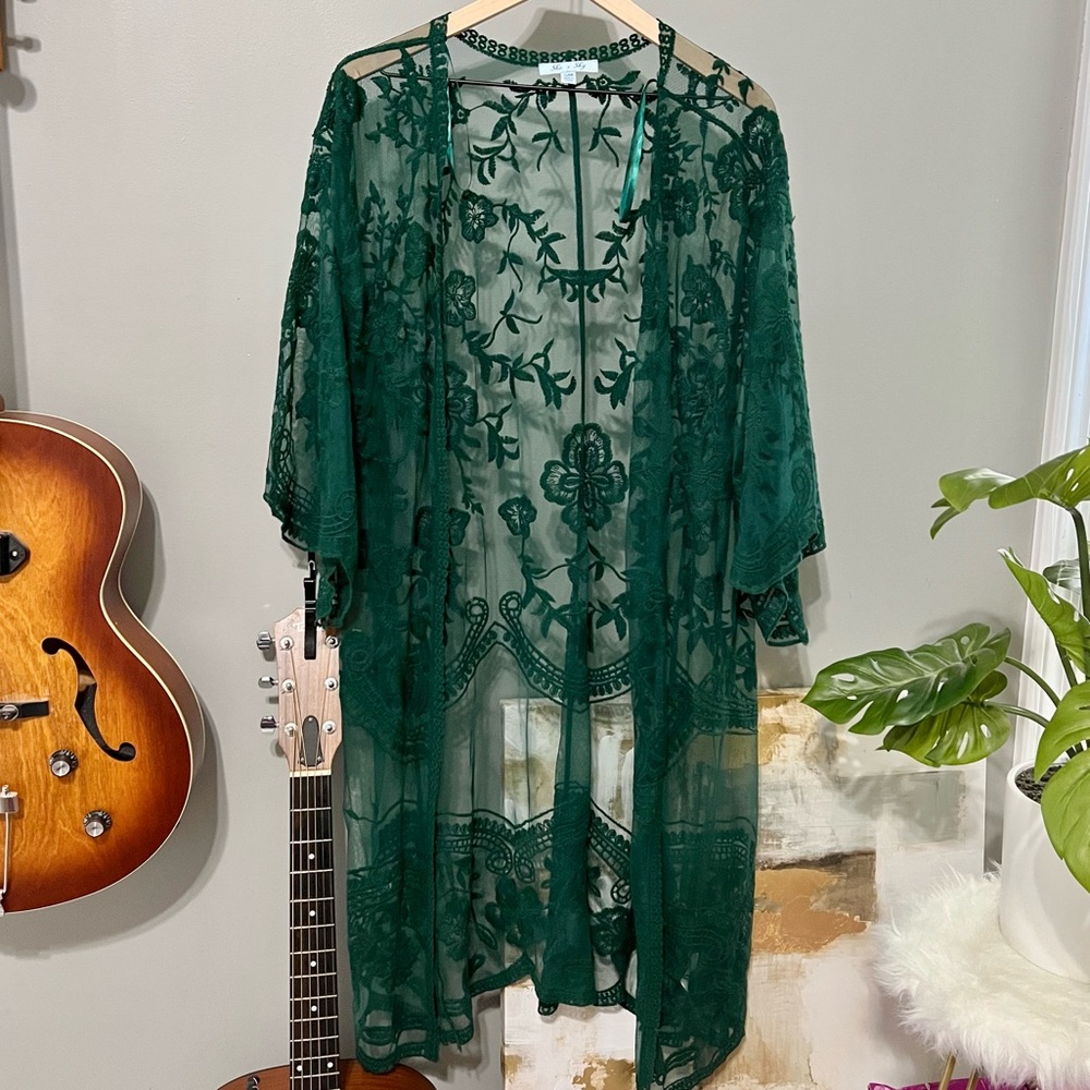 Sz S/M She+Sky Green Duster